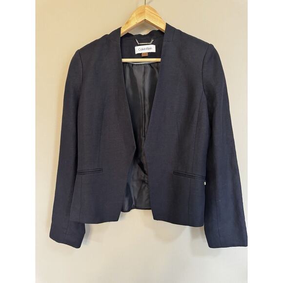 Calvin Klein Women’s Blue Business Open Front Blazer Suit W/ Pants Size 8 - Picture 1 of 13